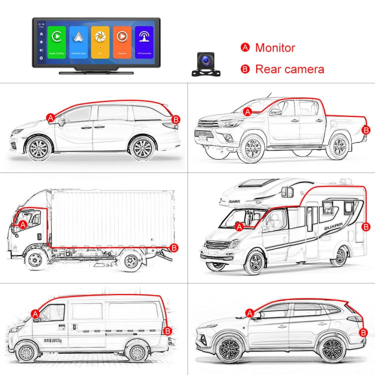 Car 10.26 Inch Portable Wireless CarPlay Display Android Auto Mobile Phone Screen, A3073 10.26 Inch Car 10.26 Inch Portable Wireless CarPlay Display Android Auto Mobile Phone Screen, A3073 10.26 Inch